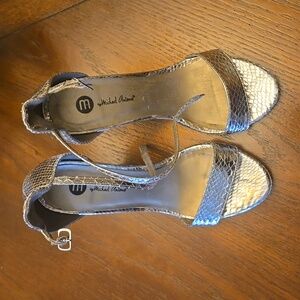 Michael Antonio Silver Platform Heels